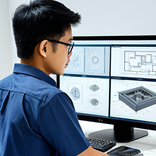Modern Mold Design Studio**

"A brightly lit, modern mold design studio in Kuala Lumpur. A young Malaysian engineer in a smart casual outfit is working on a CAD model of a complex plastic injection mold on a large monitor. 3D printed prototypes and mold components are visible on the desk. The background shows a clean, organized workspace with technical drawings and computer equipment. Professional, clean, safe for work, appropriate content, fully clothed, perfect anatomy, natural proportions, realistic lighting, high detail."

**